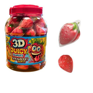 Morangos 3D Juicy Gummy 60uni Johny Bee